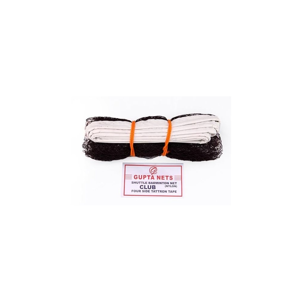 GUPTA SHUTTLE BADMINTON NET NYLON- 4 SIDE TETRON TAPE CLUB