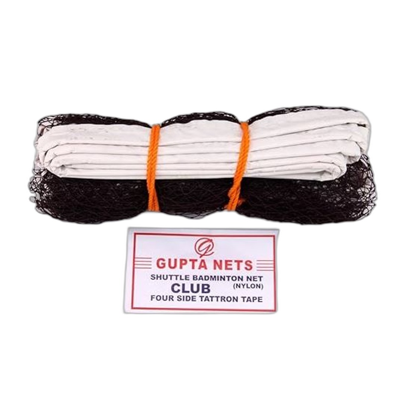 GUPTA SHUTTLE BADMINTON NET NYLON- 4 SIDE TETRON TAPE CLUB