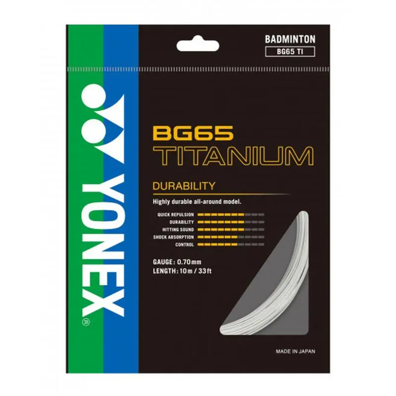 Yonex BG65 Titanium Badminton String – 0.70mm, 10m