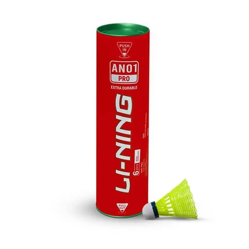 Li-Ning Nylon Shuttlecock Yellow – Pack of 6