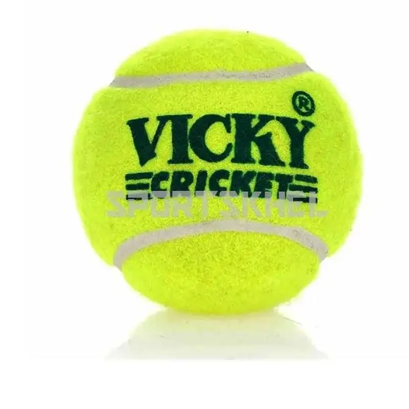 Vicky Light Cricket Tennis Ball Fluorescent Yellow – Pack of 6