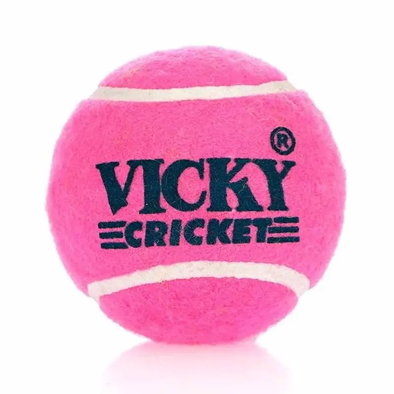 Vicky Pink Cricket Tennis Ball – Pack of 6, 66 mm Diameter, Stitched Construction