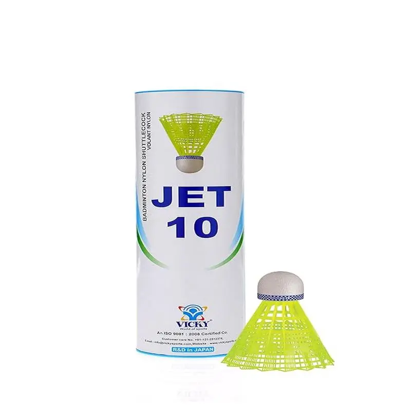 Vicky Jet 10 Nylon Shuttlecock Yellow – Medium Speed