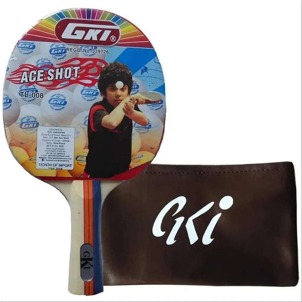 GKI ACE SHOT TABLE TENNIS RACQUET WITH COVER