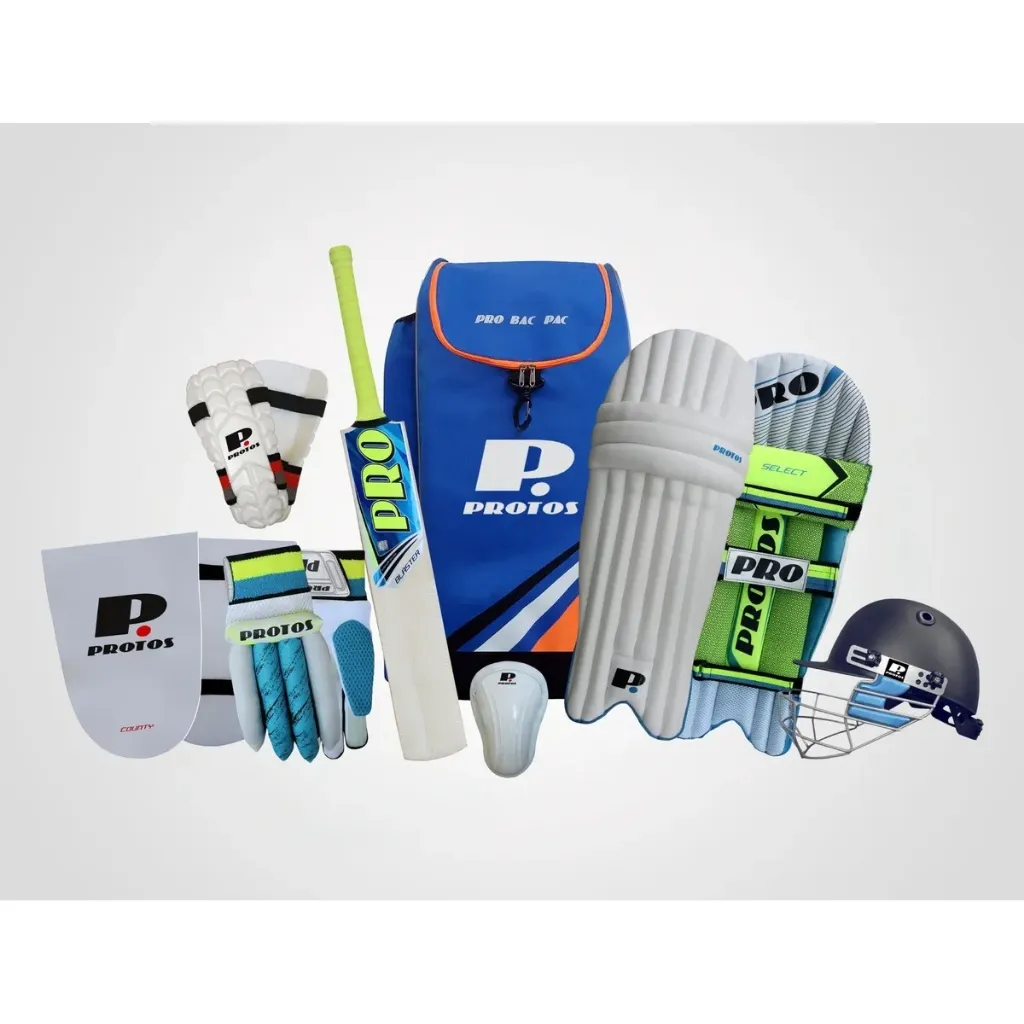 Protos Complete Kashmir Willow Cricket Kit with Kitbag for Beginner to Expert