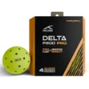 Hundred Outdoor Pickleball Balls Pack of 4 Neon Yellow (40-Hole Design)