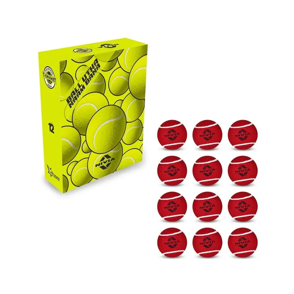 Nivia Cricket Tennis Ball Heavyweight Red