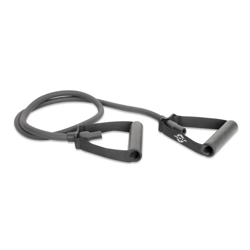 Nivia Resistance Exercise Strap with Foam Handles Black