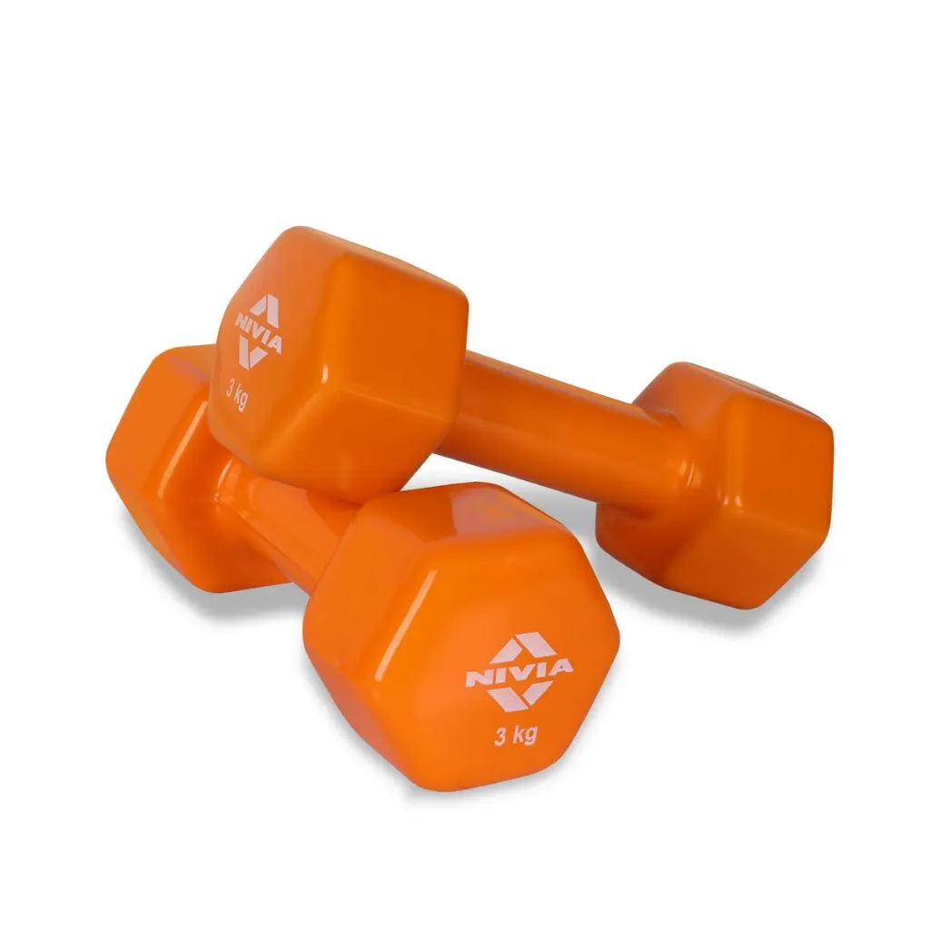 Nivia Premium Fitness Dumbbell Set 3 Kg – Orange