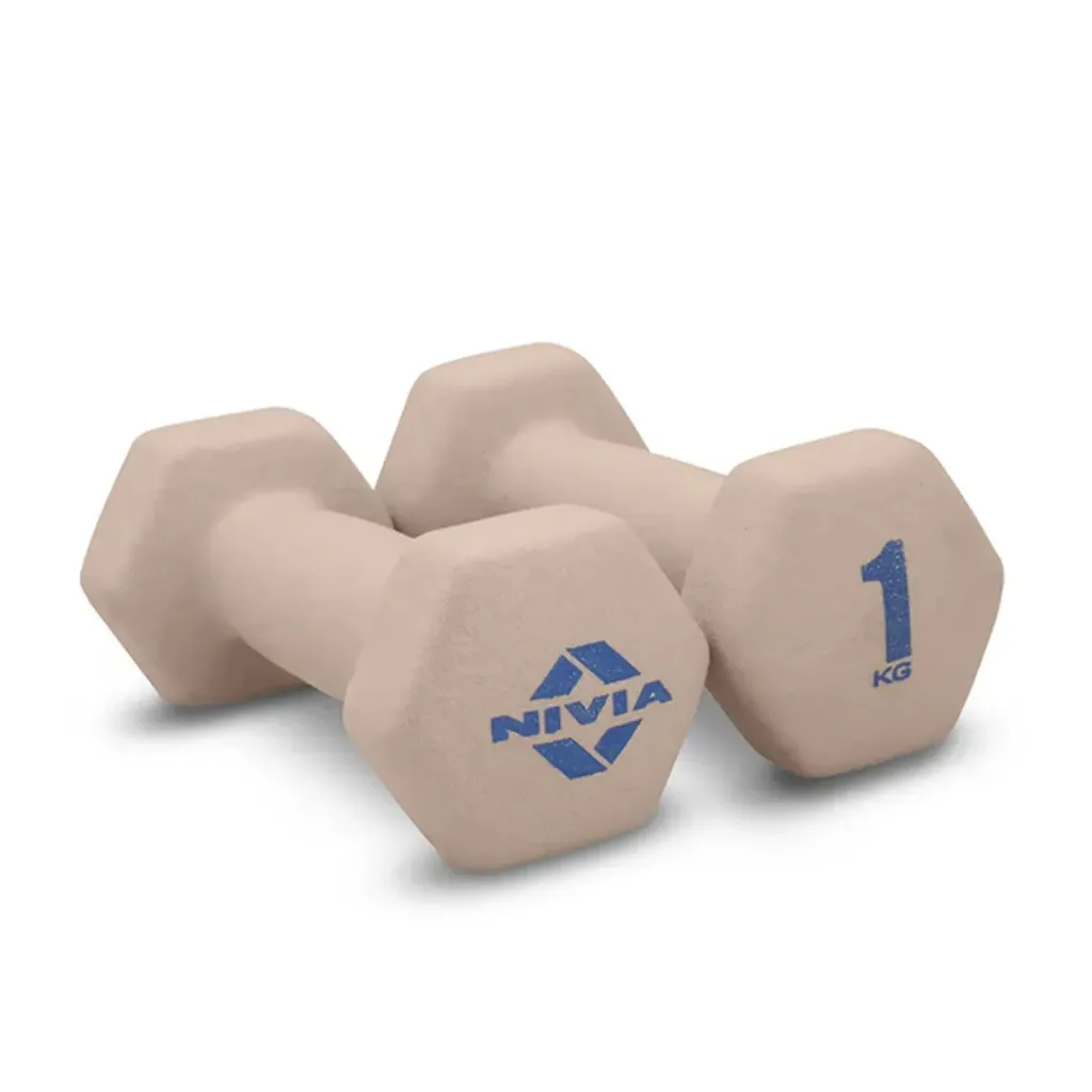 Nivia Premium Fitness Dumbbell Set 1 Kg –Cream