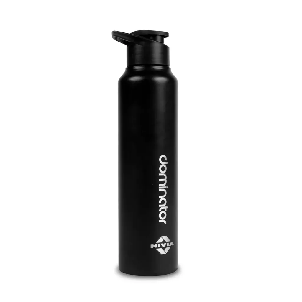 Nivia Steel Bottle Dominator (1000ml) - Black