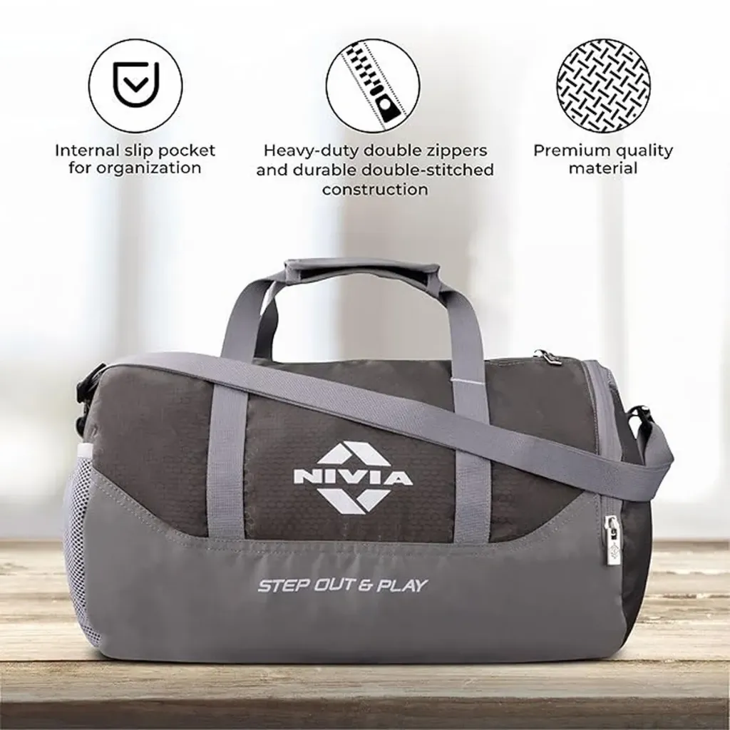 Nivia Beast Gym Bag-4 with Shoe Compartment and Water-Resistant Finish