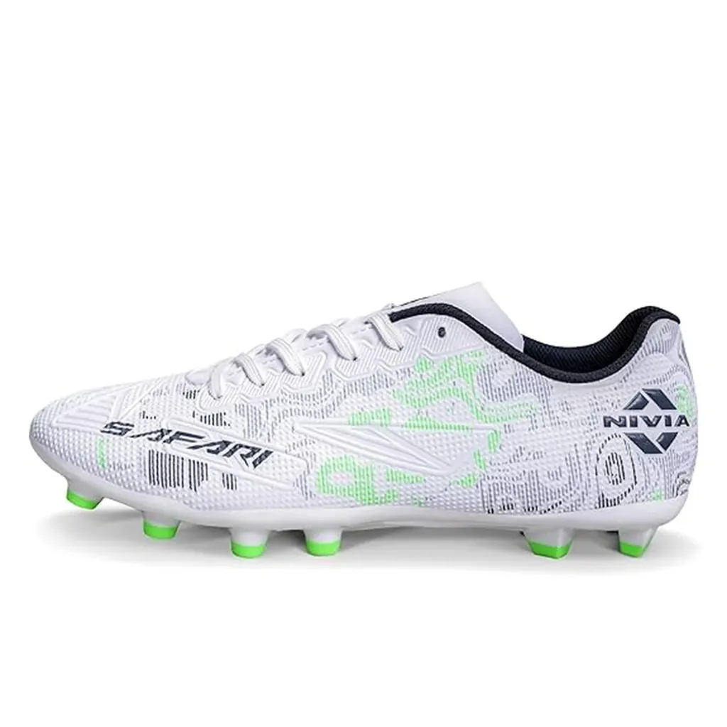 Nivia Safari Football Stud Shoes White/Grey