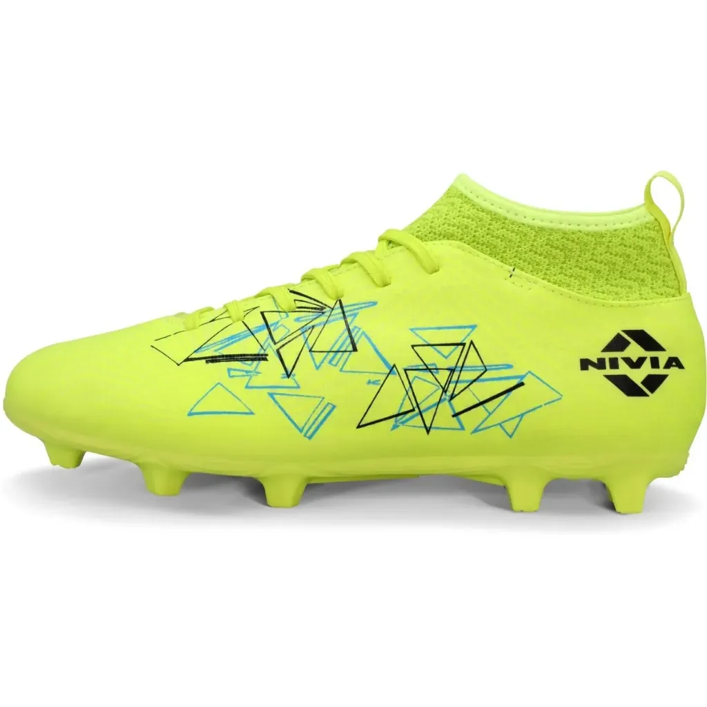Nivia Carbonite 7.0 Football Turf Shoes Sunny Lime (UK 6)