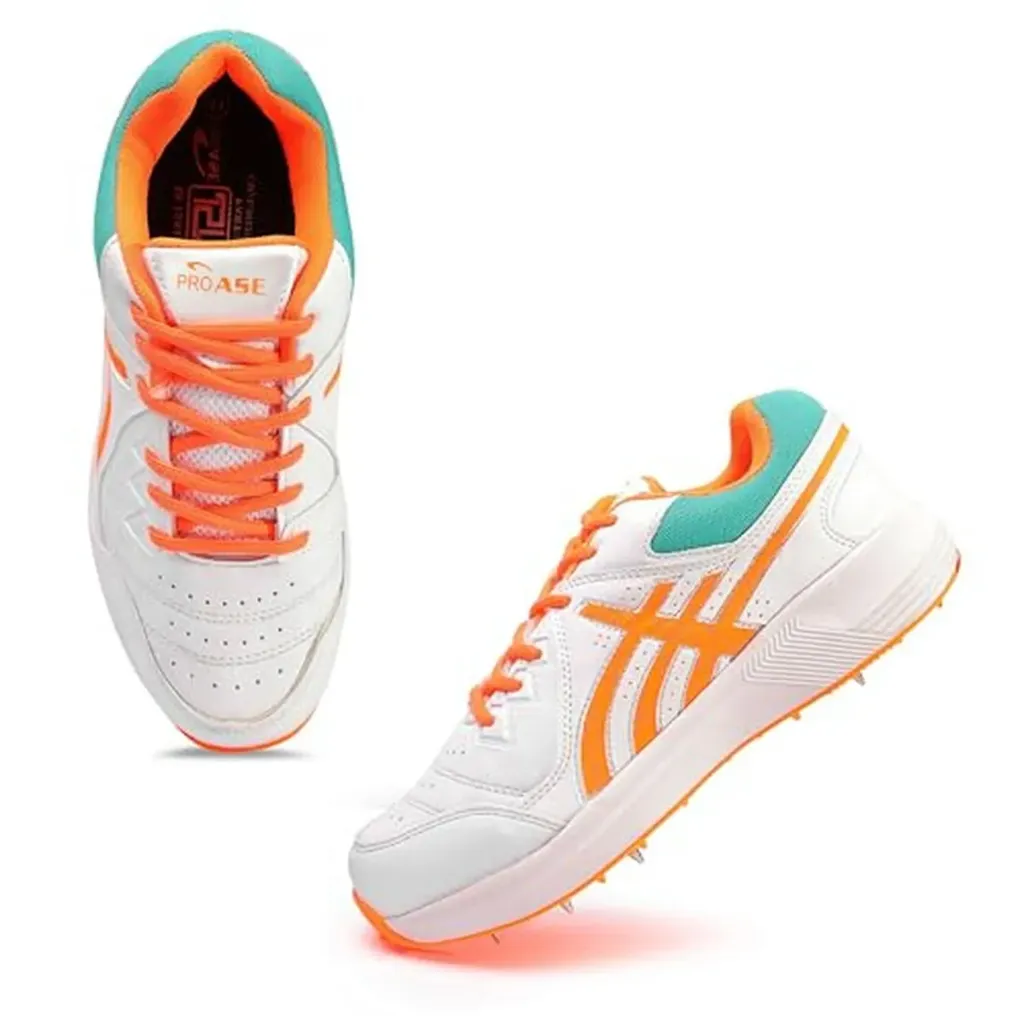 Proase F/S 201 Cricket Spike Shoes (UK 6, Orange)