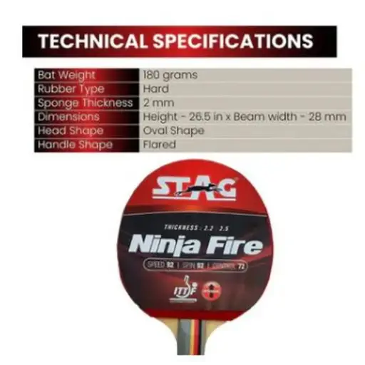STAG TT RACKET -  NINJA FIRE